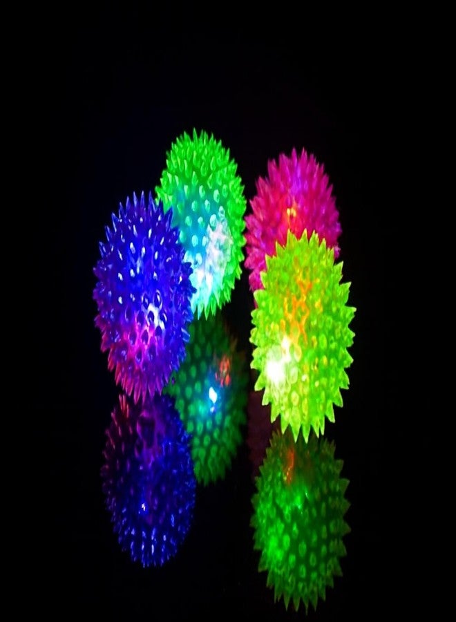 Anika Light Flashing with Spike Balls Set of 4 Pcs for Kids Playing Fun Ball Toy Set - Multi Color - Image 1
